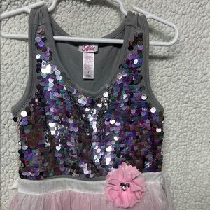 Justice Purple Sequin Dress with Pink Tulle